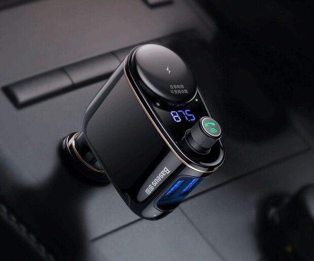 Автомобильный FM-трансмиттер Baseus Locomotive Bluetooth MP3 Vehicle Charger CCALL-RH01 (Black/Черный) - 4