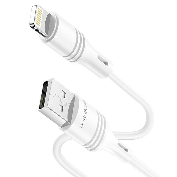 USB кабель BOROFONE BX43 CoolJoy Lightning 8-pin, 1м, 2.4A, PVC (белый) - 4