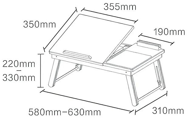 Xiaomi Orange House Multifunctional Folding Computer Table (Black) - 5