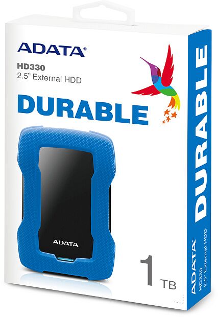 Внешний жесткий диск Portable HDD 1TB ADATA HD330 (Blue), Silicone, USB 3.2 Gen1, 133x89x16mm, 190g - 7
