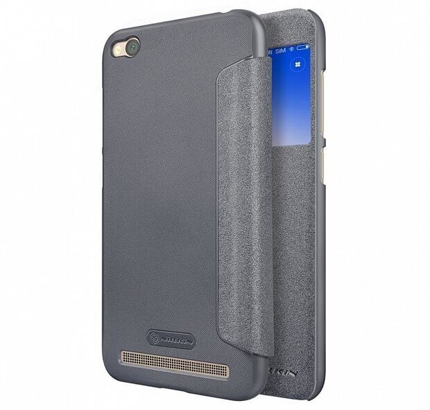 Чехол для Xiaomi Redmi 5A Nillkin Sparkle Leather Case (Grey/Серый) - 1