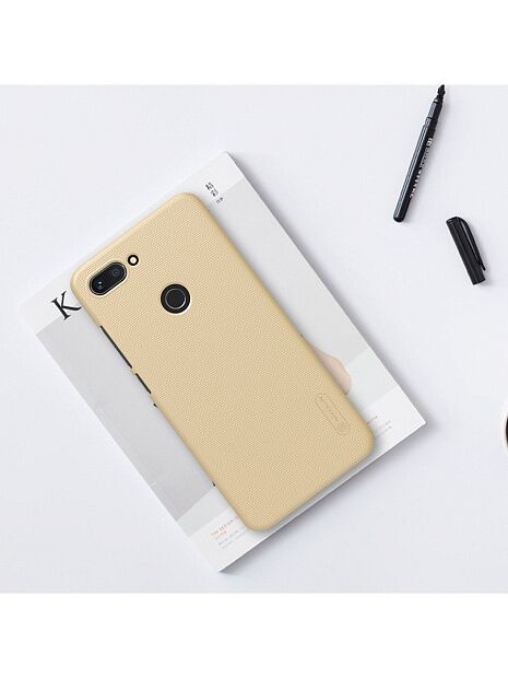 Чехол для Xiaomi Mi 8 Lite Nillkin Super Frosted Shield (Gold/Золотистый) : отзывы и обзоры - 6