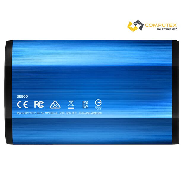 Твердотельный накопитель ADATA External SSD SE800, 1024GB, Type-C, USB 3.2 Gen2, R/W 1000/1000 MB/s, IP68, 73x44x13mm, Blue - 3